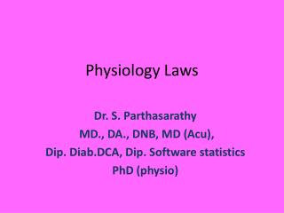 Physiology Laws