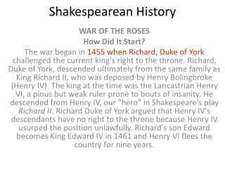 Shakespearean History