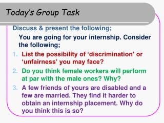 Today’s Group Task