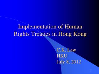 Implementation of Human Rights Treaties in Hong Kong