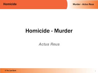 Homicide - Murder