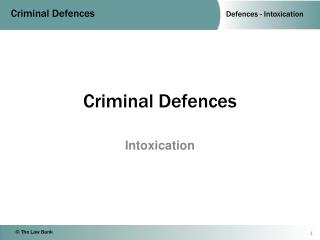 Criminal Defences