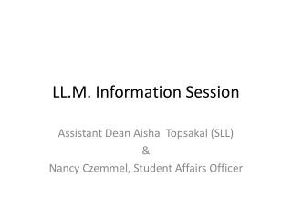 LL.M. Information Session