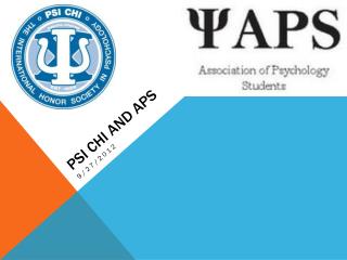 Psi Chi and APS