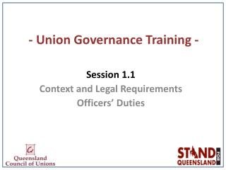 - Union Governance Training -