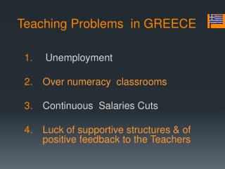 Teaching Problems in GREECE