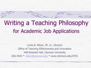 Writing a Teaching Philosophy for Academic Job Applications