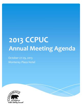 2013 CCPUC Annual Meeting Agenda