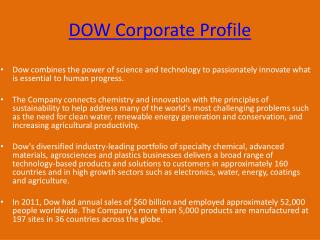 DOW Corporate Profile