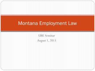 Montana Employment Law