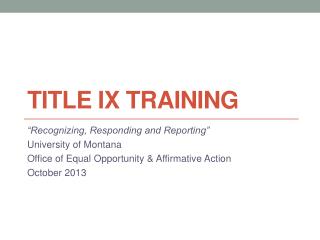 Title IX Training