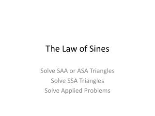 The Law of Sines