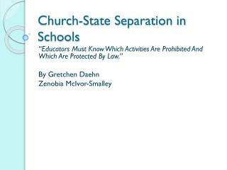 Church-State Separation in Schools