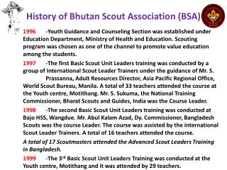 History of Bhutan Scout Association (BSA)