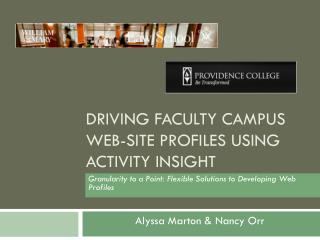Driving Faculty Campus Web-site Profiles Using Activity Insight