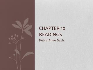 Chapter 10 readings