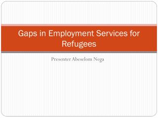 Gaps in Employment Services for Refugees