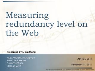 Measuring redundancy level on the Web