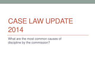 Case law update 2014