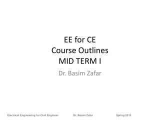 EE for CE Course Outlines MID TERM I