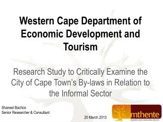 Western Cape Department of Economic Development and Tourism