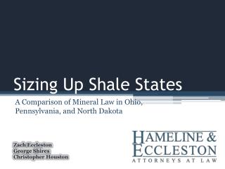 Sizing Up Shale States