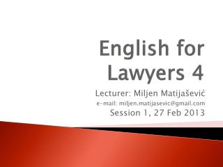 English for Lawyers 4