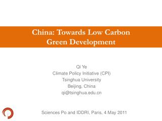 China: Towards Low Carbon Green Development