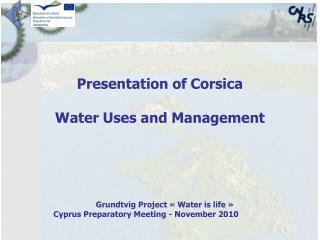 Presentation of Corsica Water Uses and Management