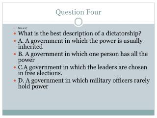 Question Four