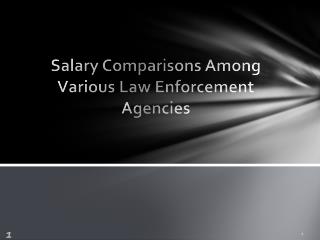 Salary Comparisons Among Various Law Enforcement Agencies