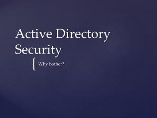 Active Directory Security