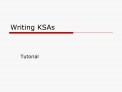writing ksas