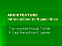 architecture introduction to humanities