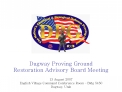 Dugway Proving Ground Restoration Advisory Board Meeting