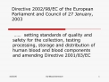 Directive 200298EC of the European Parliament and Council of 27 ...