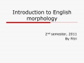 Introduction to English morphology