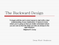 The Backward Design