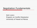 Negotiation Fundamentals