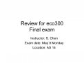 Review for eco300 Final exam