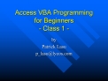 Access VBA Programming for Beginners - Class 1 -