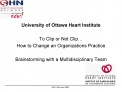 University of Ottawa Heart Institute To Clip or Not Clip How to Change an Organizations Practice Brainstorming with