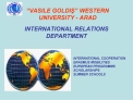 VASILE GOLDIS WESTERN UNIVERSITY - ARAD