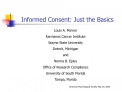 Informed Consent: Just the Basics