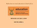 Reflections on rural education in South Africa