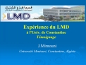 Exp rience du LMD l Univ. de Constantine T moignage