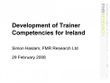 Development of Trainer Competencies for Ireland