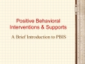 Positive Behavioral Interventions Supports