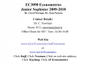 EC3090 Econometrics Junior Sophister 2009-2010 Dr. Carol Newman, Dr. Gaia Narciso