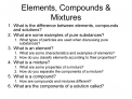 Elements, Compounds Mixtures